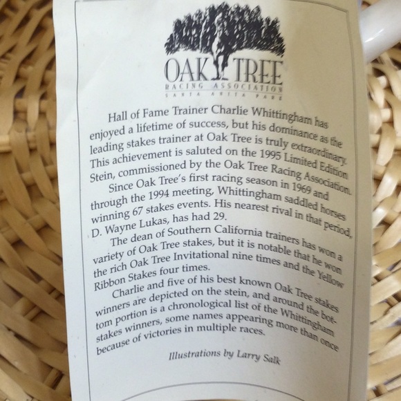 Vintage Limited Edition Stein Commemorating five All Time Leading Jockeys - Picture 9 of 10